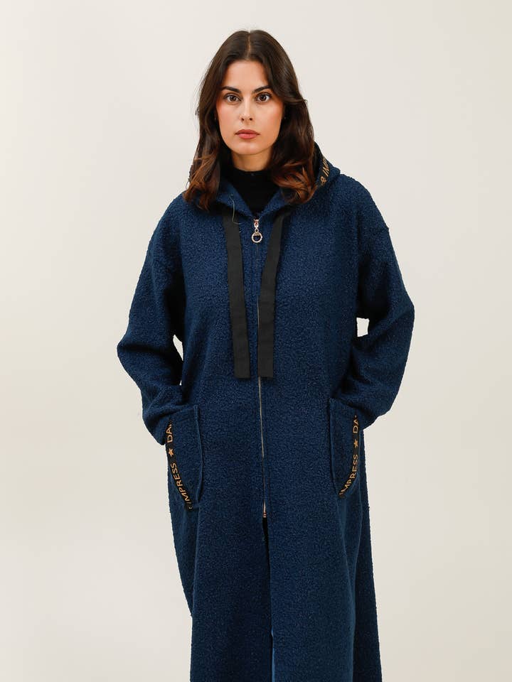 AH 21283 - Long Coat in Bouclé Fabric for wholesale by Lucky Nana
