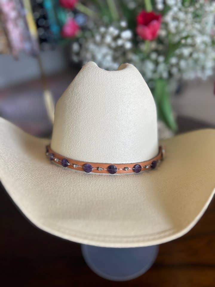 Fascia per cappello in ametista sfaccettata per la vendita all'ingrosso da parte di Lucky Gem Club