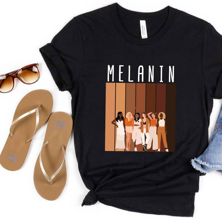 Melaninetinten — Empowerment Graphic T-shirt voor wholesale door Daily Prints