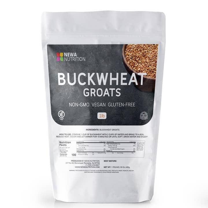 Newa Nutrition INC – Proteína/Superalimento em pó por atacado – Grumos de trigo sarraceno orgânico da Newa Nutrition. NÃO - OGM, Glute