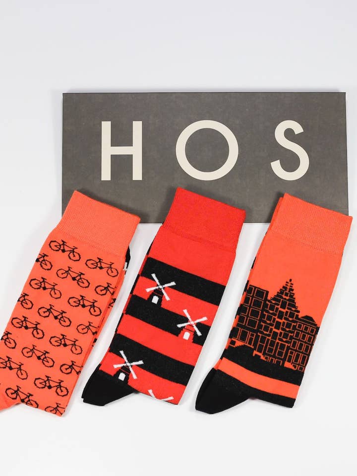 Heroes on Socks - Confezione regalo «Orange Forever Pack» - taglia 41-46 per la vendita all'ingrosso da parte di Heroes on Socks