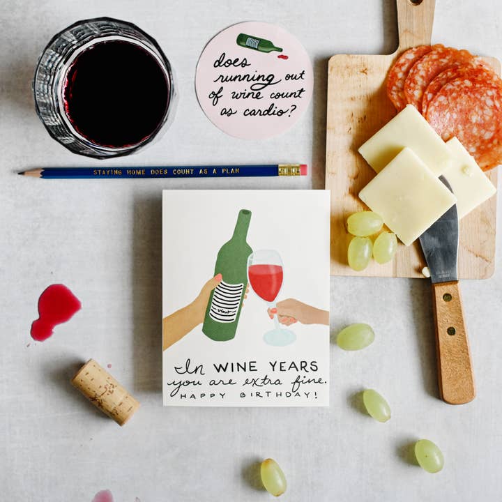 Slightly Stationery - Vendita all'ingrosso Biglietti di auguri - Wine Years | Divertente biglietto di compleanno con vino2