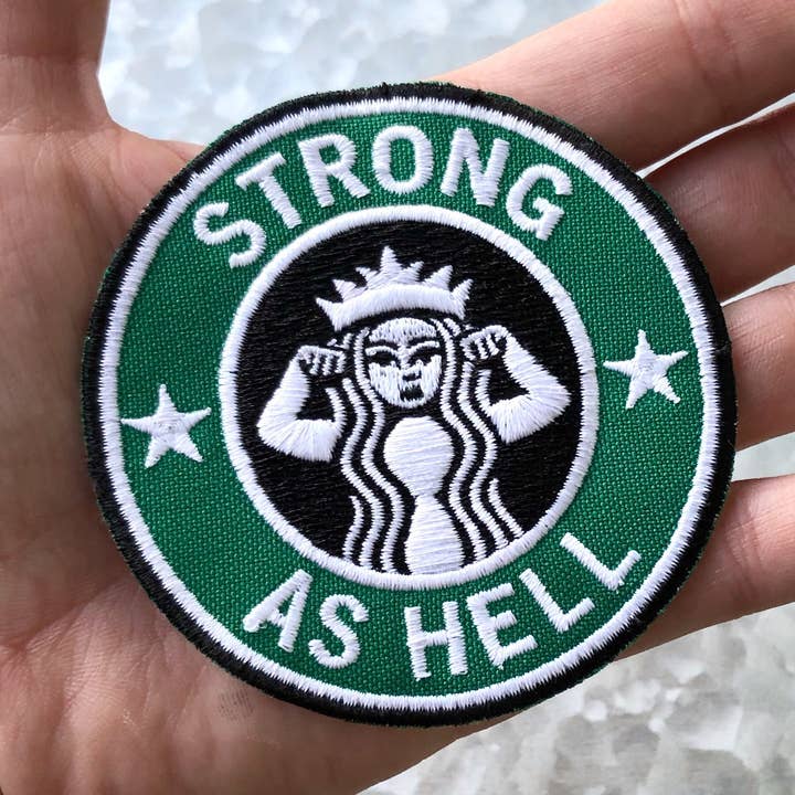 Strong as Hell Patch for wholesale by Naked Mangoes