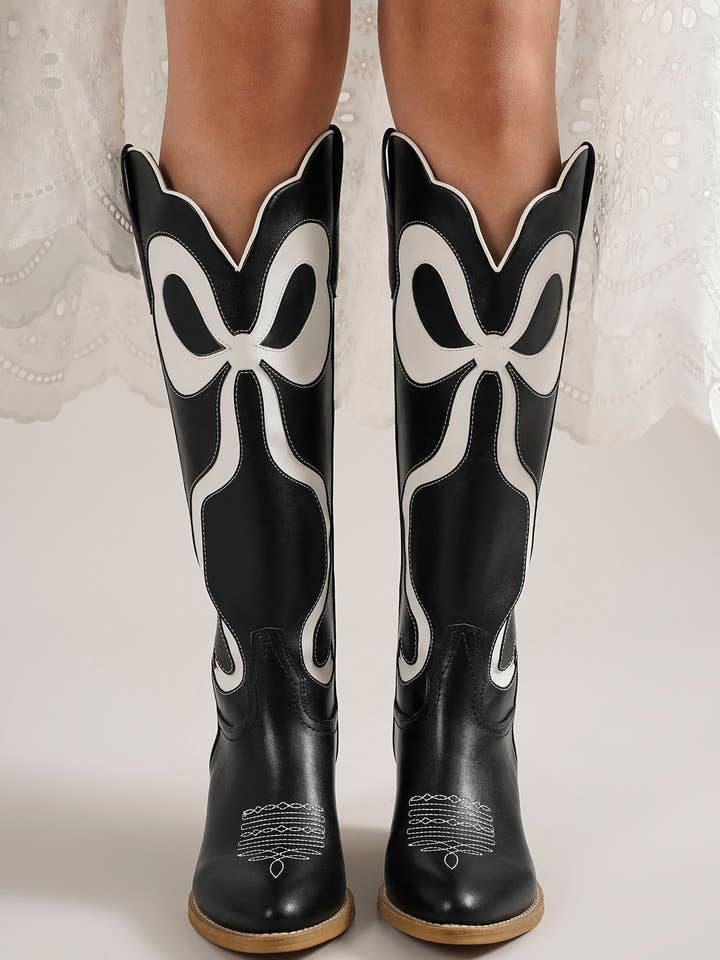 CCOCCI - Wholesale Cowboy Boots - Women's - GLENDA-10 WESTERN BOOTS WITH BOW SHAPE ACCENT