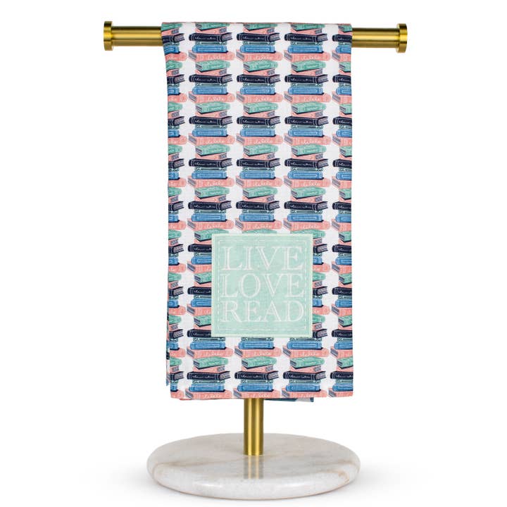 Live Love Read Hand Towel Multi 20x28 for wholesale by The Royal Standard