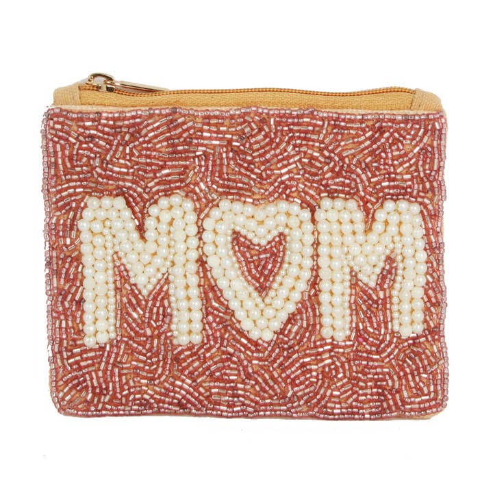 Damer Fuldt Perlebesat Mor-Temat Møntpung for engroshandel hos Nima Accessories Inc