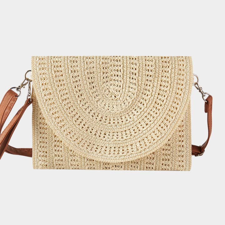 Sensibling Corp. - Vendita all'ingrosso Borsa a tracolla - Donna - Borsa a tracolla/pochette in paglia con motivo intrecciato