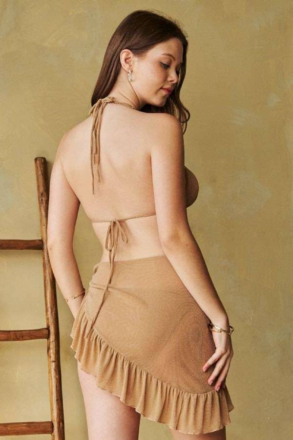 Davi & Dani – wholesale Two-piece swimsuit – Women’s – SOLID HALTER SKIRT BIKINI TWO PIECE SWIMSUITS8