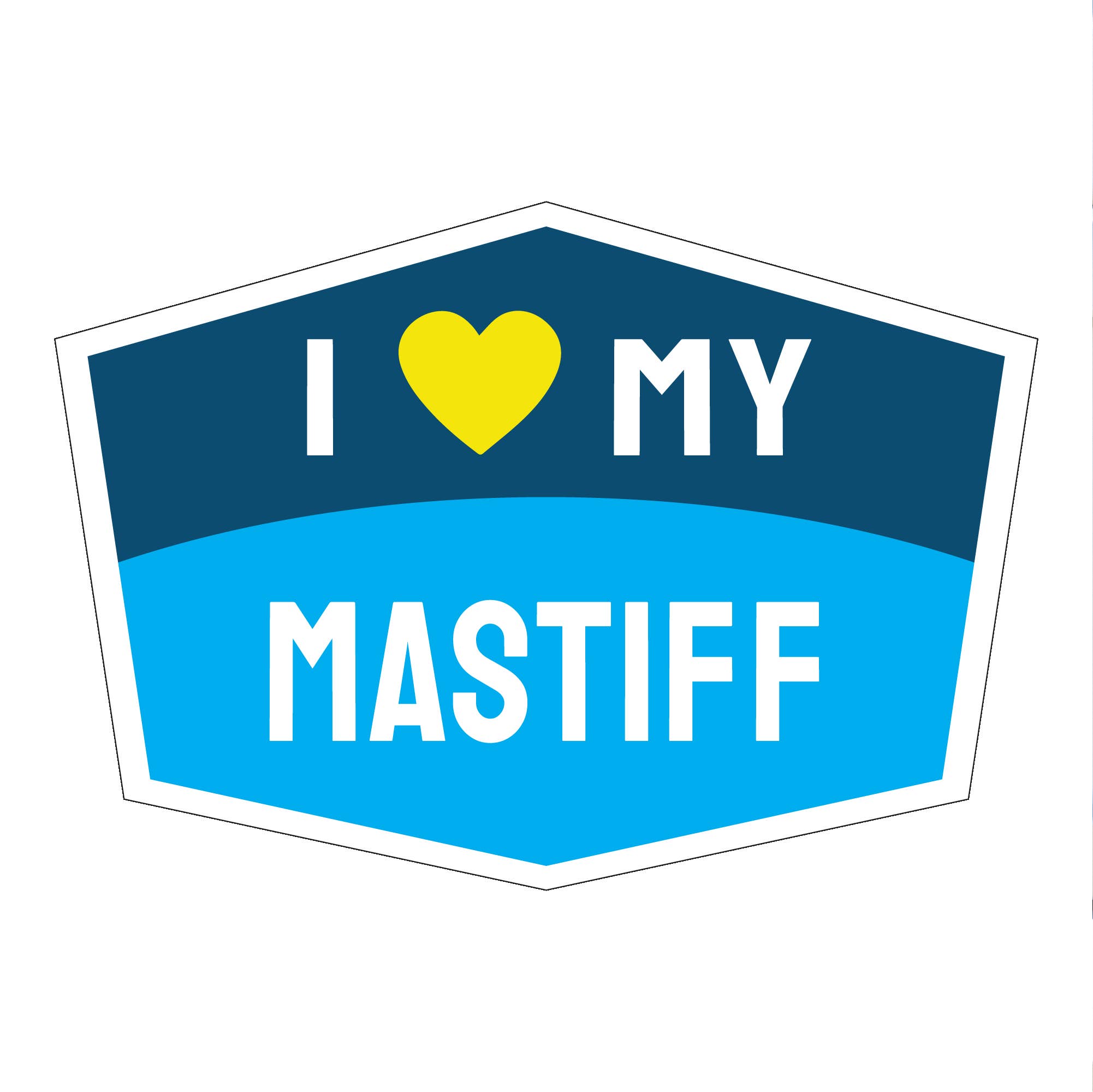 Imagine This Company - Wholesale Magnet - I Love My Mastiff Hexagon Shaped Magnet3