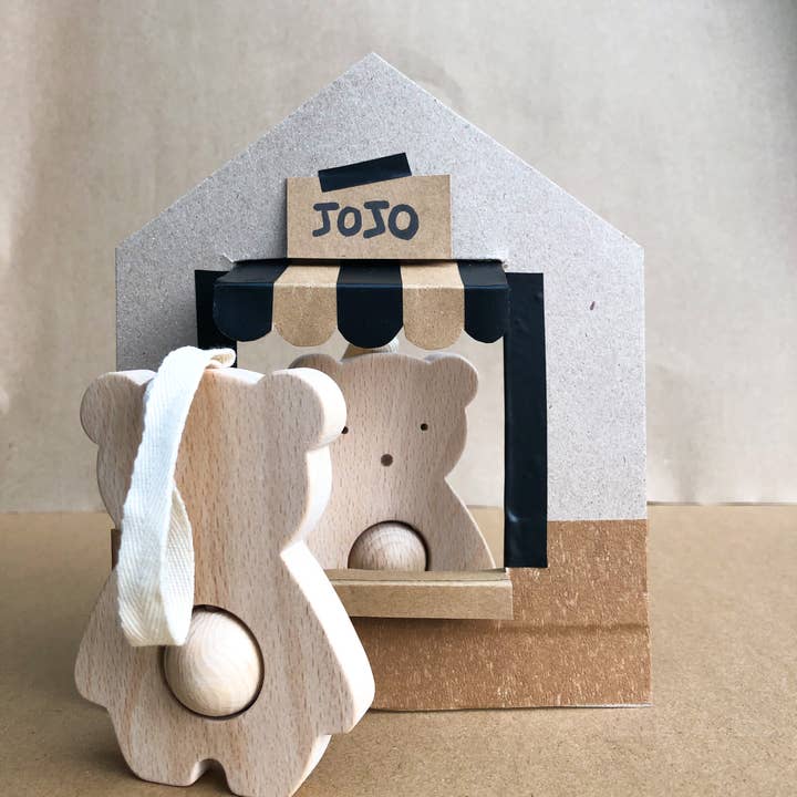 KMR Childwood - Wholesale Wood Toy - Kids - Wooden bear rattle - JOJO5