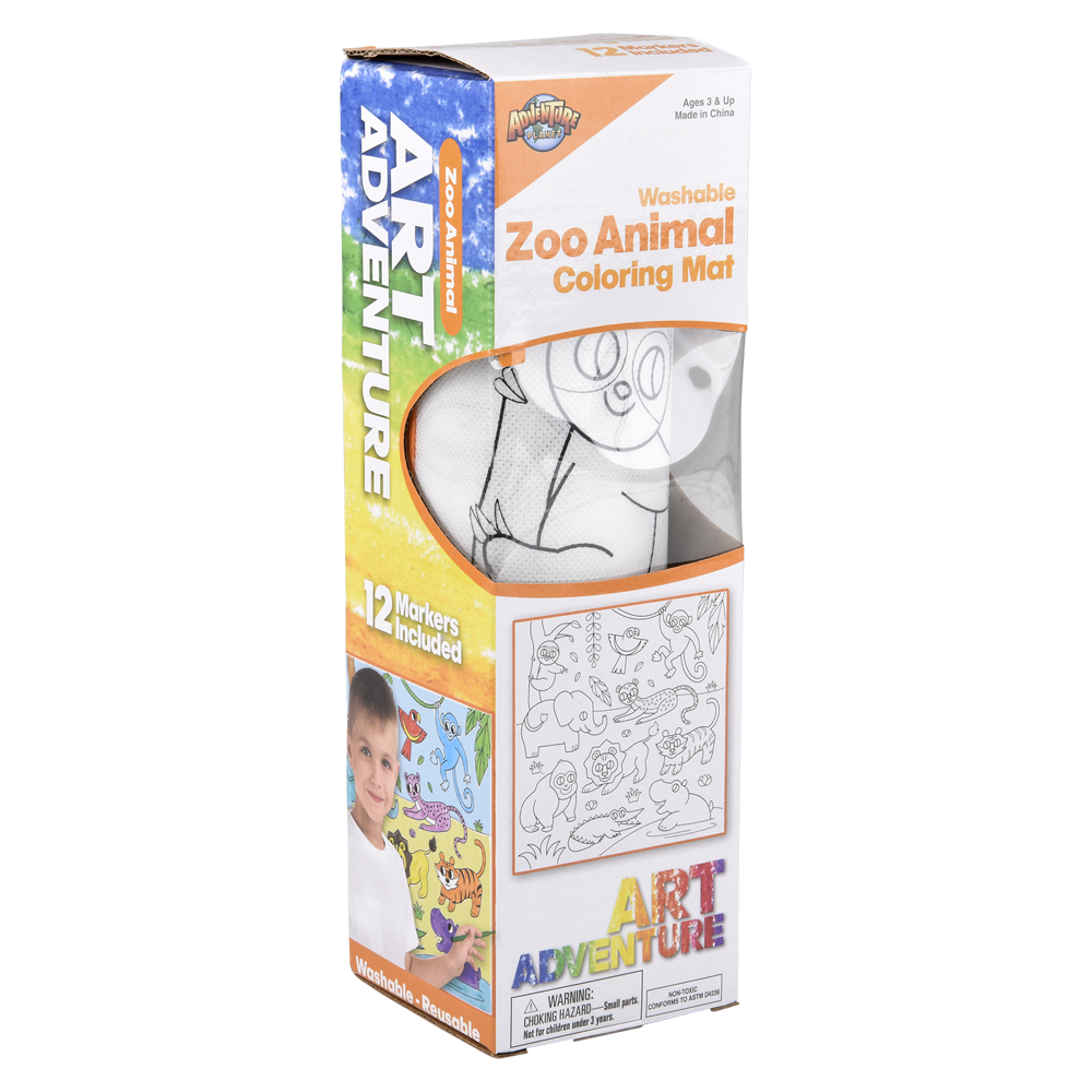The Toy Network - Wholesale Art Set - Kids & Baby - 19.5" ZOO WASHABLE DOODLE MAT4
