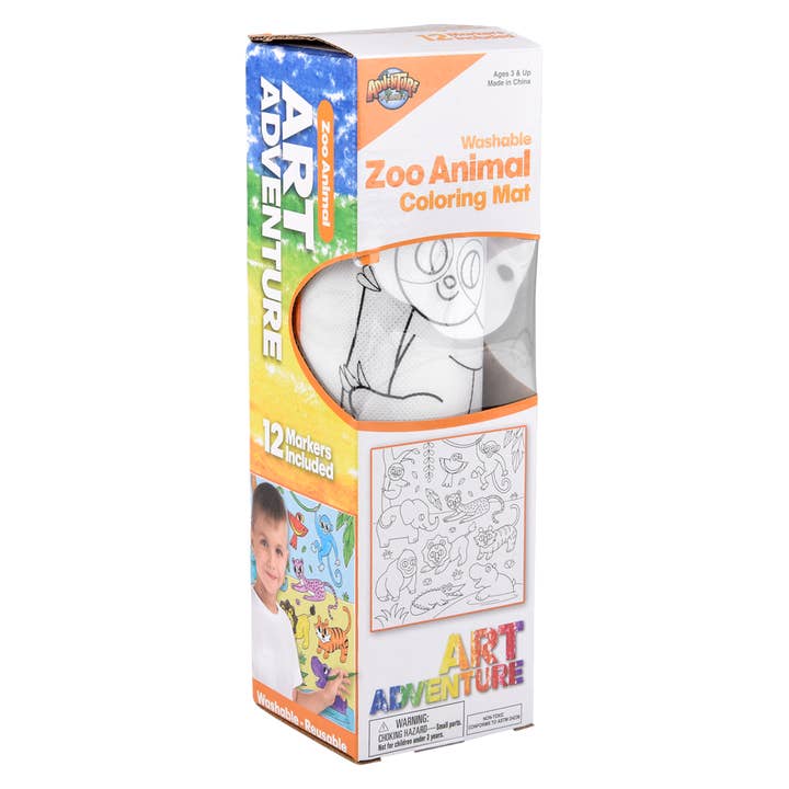 The Toy Network - Wholesale Art Set - Kids & Baby - 19.5" ZOO WASHABLE DOODLE MAT4