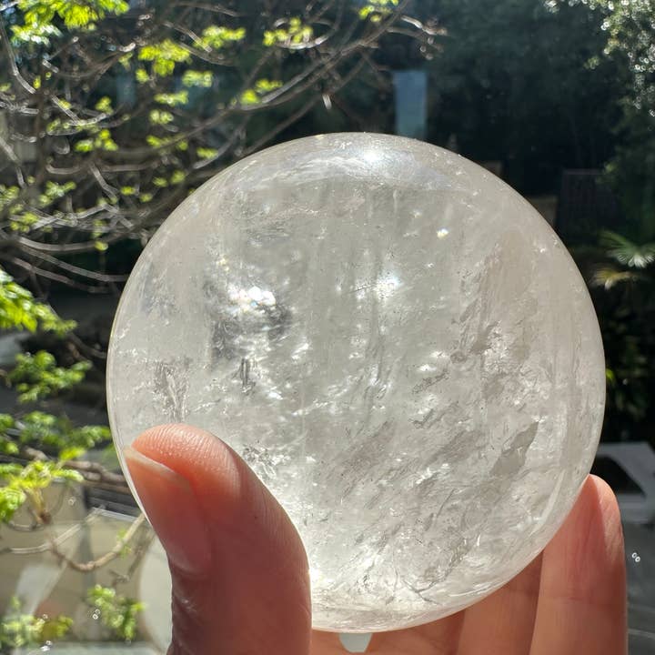 Moon Rituals - Wholesale Spiritual stone/crystal - Large Natural Clear Quartz Crystal Sphere Ball with Rainbow ,Christmas Crystal Gift #29