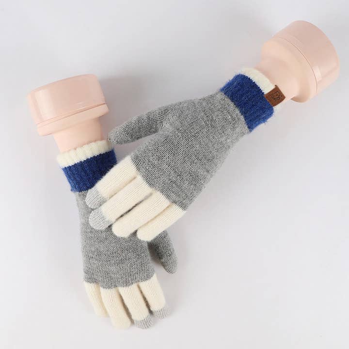 ACCITY - Wholesale Gloves - Unisex - KNITTED FLEECE PLAID TOUCH SCREEN WARM GLOVES_CWAG037116