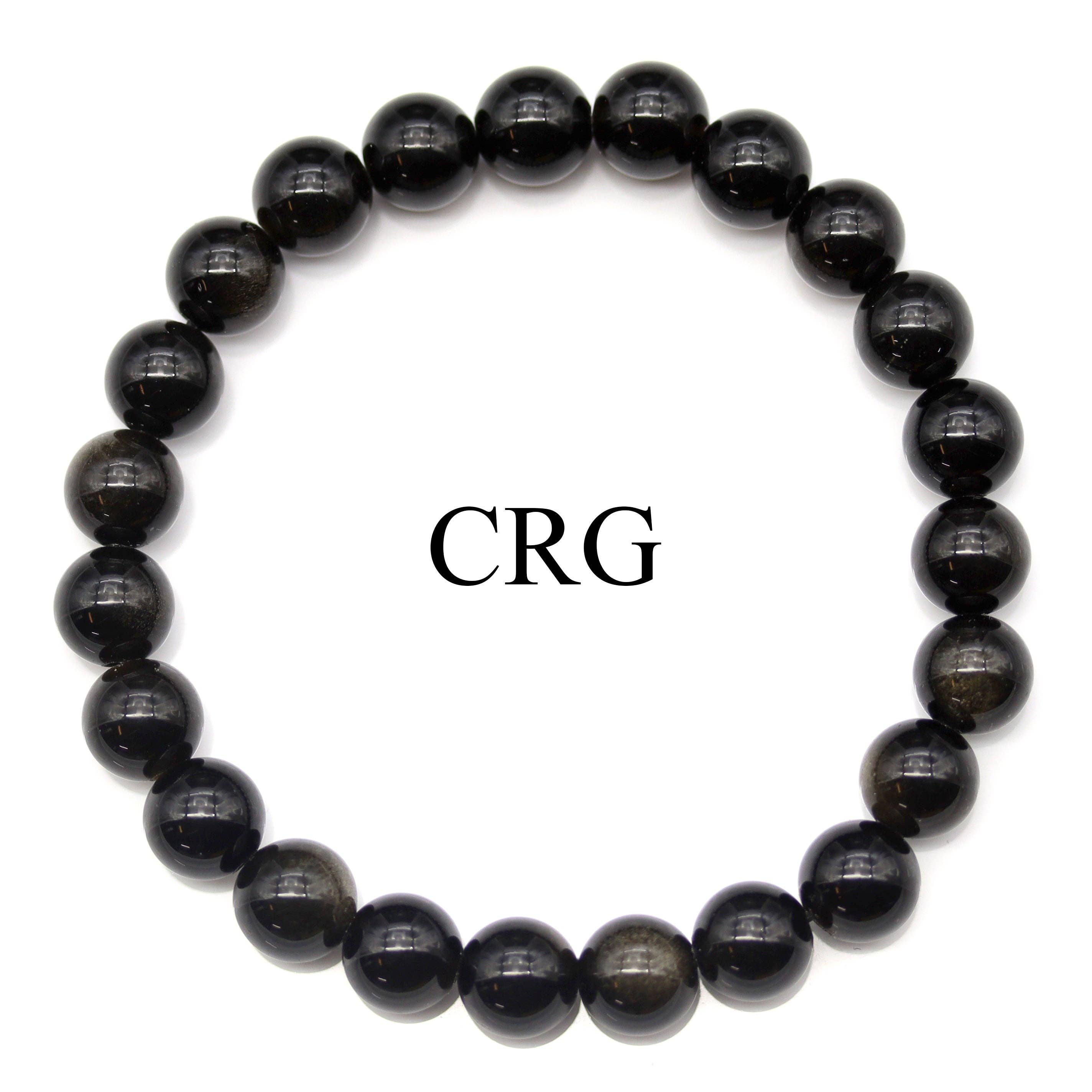 Crystal River Gems LLC – wholesale Pärlarmband – QTY 1 - Golden Sheen Obsidian Stretch Armband/8mm AVG1