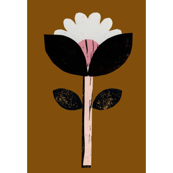 Brown Flower- Art Print for wholesale by Anne Davison Studio