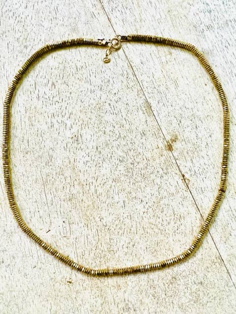 Sonya Renee Jewelry - Wholesale Kralen/parelketting - Tucker bronzen gouden vierkante ketting met koperen kralen2