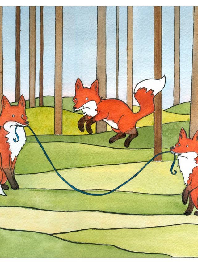 Foxes Jumping Rope for wholesale by Danielle V Designs