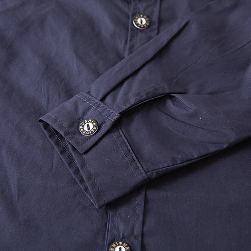 Fennco Styles - Wholesale Button Down Shirt - Kids - Navy Blue Cotton Button-Down Shirt – Baby & Toddler5