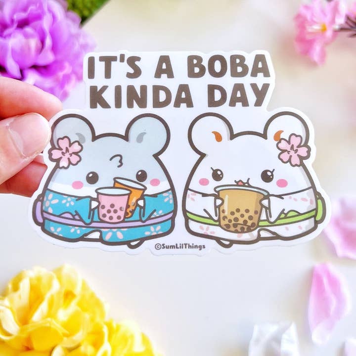 Het is een Boba-soort dag (Transparant) Vinyl Sticker voor wholesale door SumLilThings