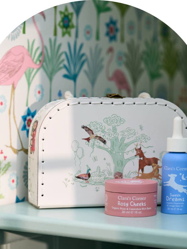 Suitcase Balm & Oil Gift Set for wholesale by Clara's Corner