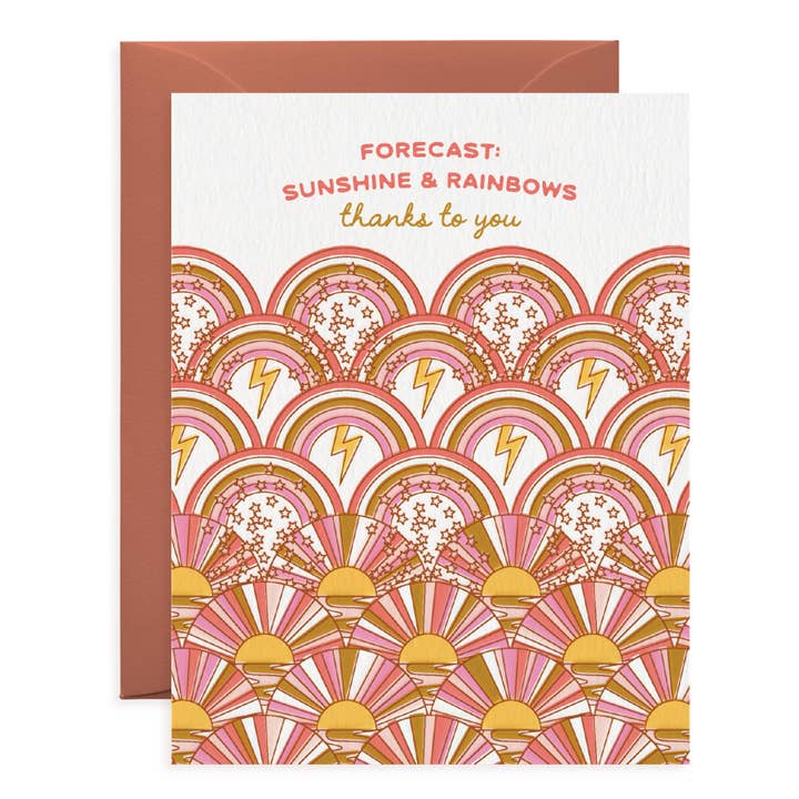 Sunshine & Rainbows | Thank You Card | Scallop Design for wholesale by O.O.M.F. Creative