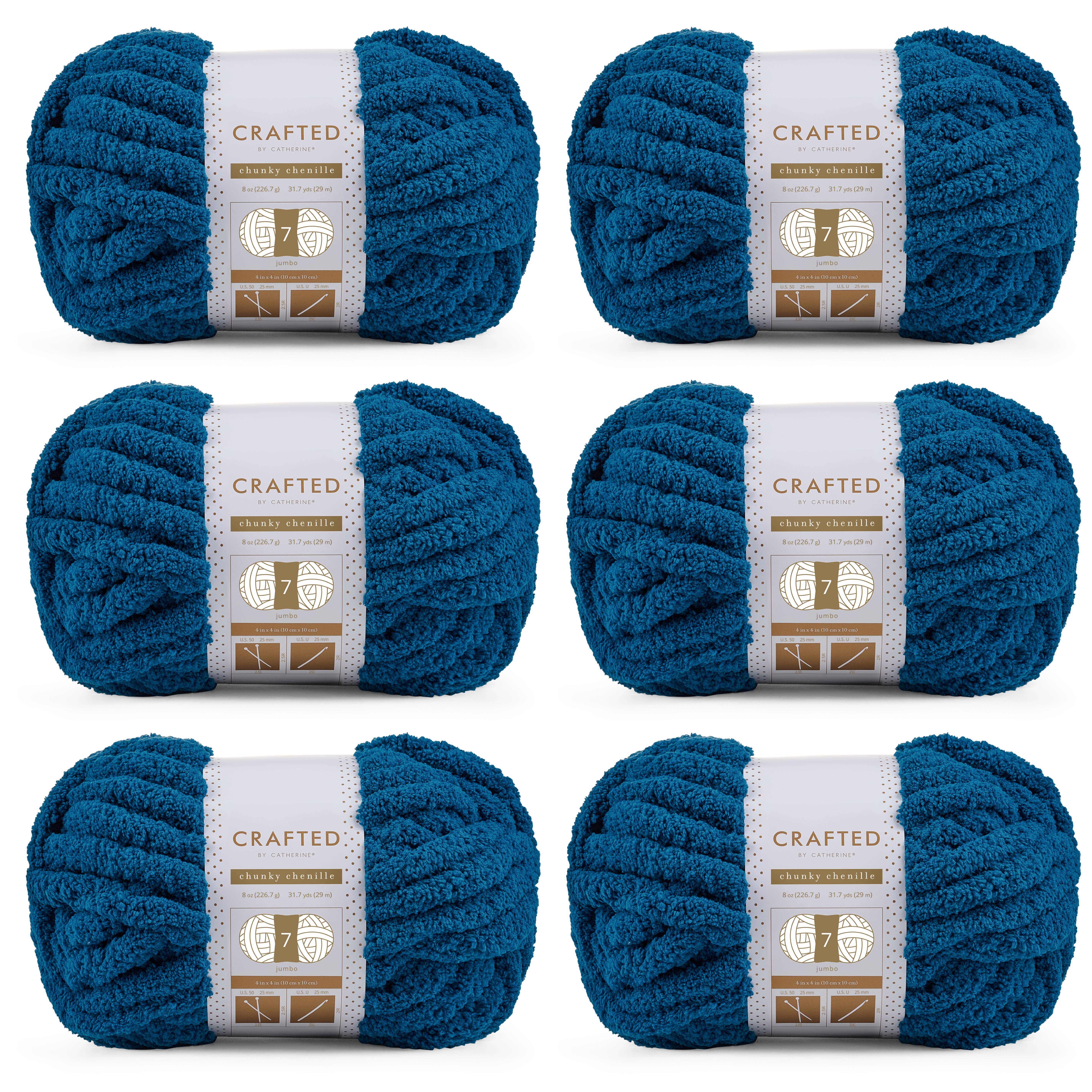 Crafted by Catherine - Wholesale Yarn - Chunky Chenill Yarn | 8oz/227g | Jumbo #7 | Pack of 610