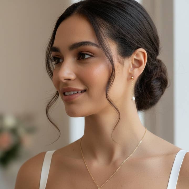 Hängande naturliga odlade pärlor – metall i silver eller guld. L för wholesale av L'atelier du 6