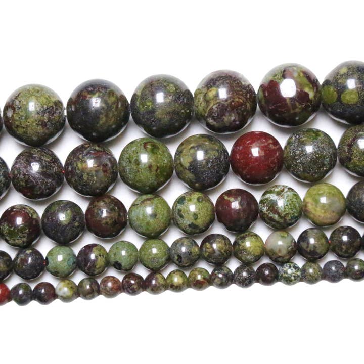 Dragon Blood Jasper Pearl Thread A for wholesale by Foliesbijoux