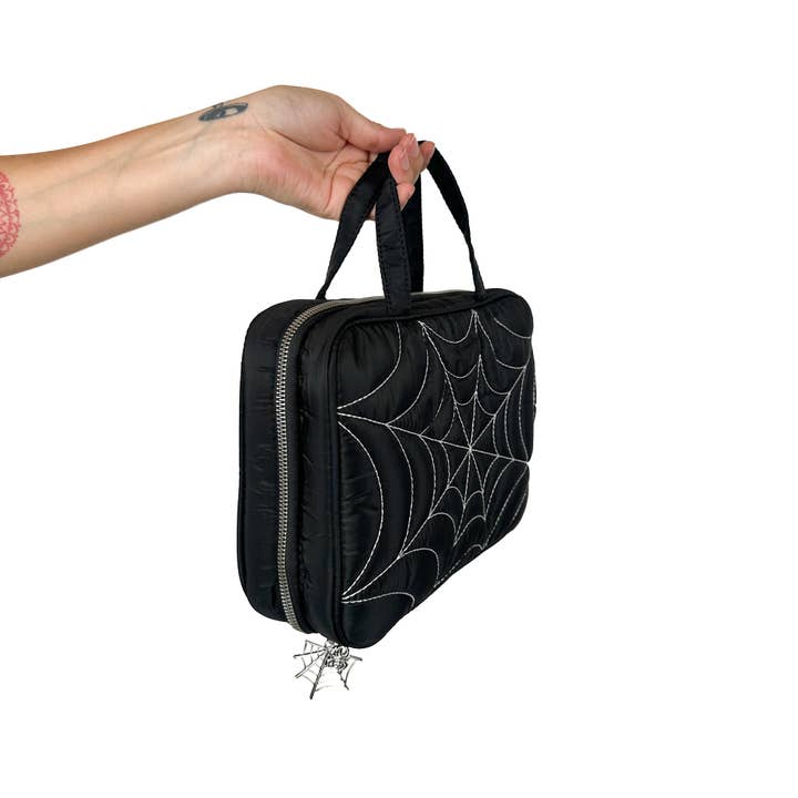 Wicked Misfit - Wholesale Toiletry Bag - Women's - Spiderweb Puff Toiletry Bags with Built in clear Organizer4