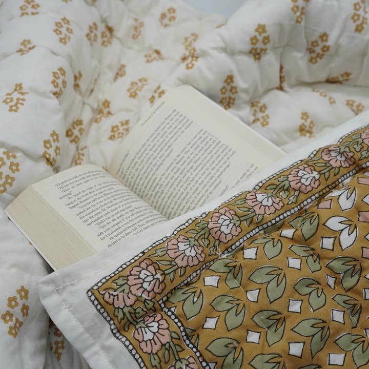 Fabdivine - Wholesale Quilt - Unique Block Print Cotton Warm Throw Quilt Blanket -QUILT -74