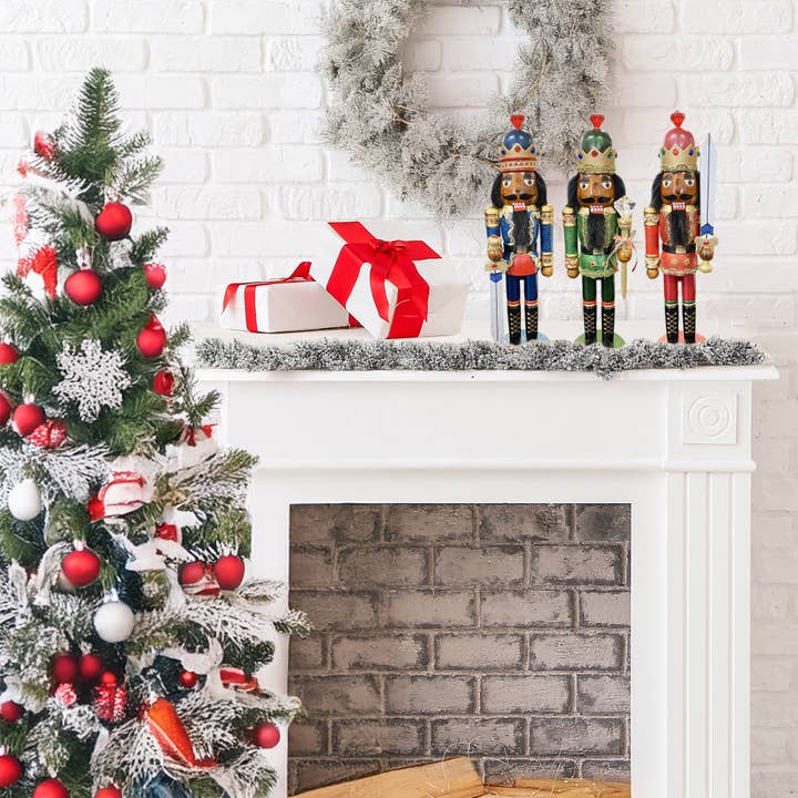 Santa’s Workshop Inc. - Wholesale Holiday Nutcracker - 15" Black Bejeweled King Nutcracker, 3 asst.