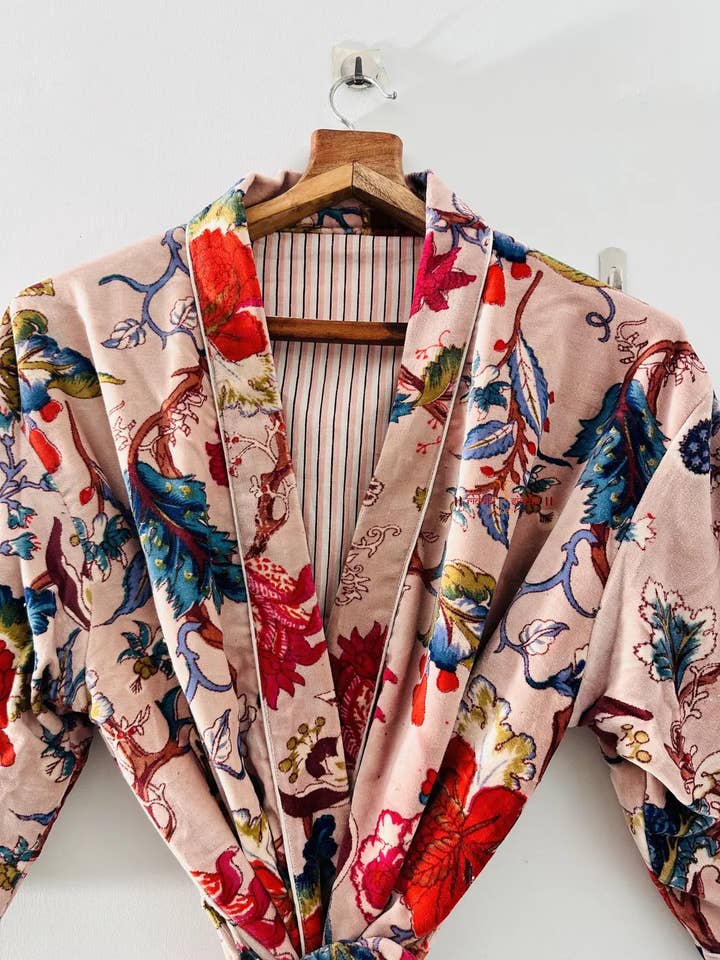 GYPSY STUDIO - Wholesale Robe - Women's - Velvet kimono robe | morning tea robe | women wear long coat2