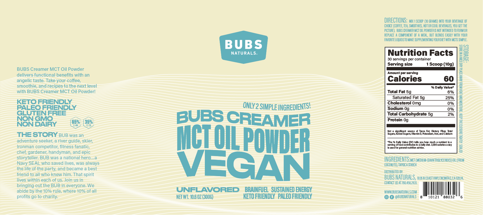 BUBS Naturals - Wholesale Powdered Health Drink - Halo Creamer MCT Oil Powder3
