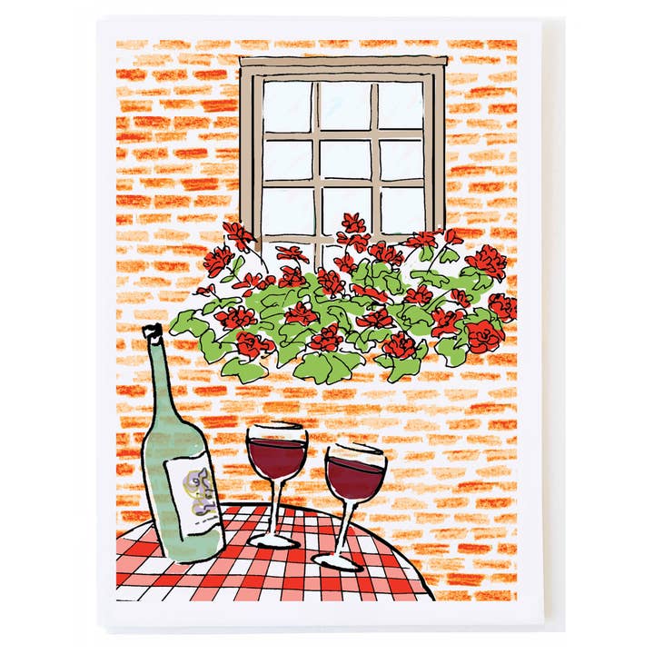 mollyOcards - Wholesale Anniversary Card - Wine for Two