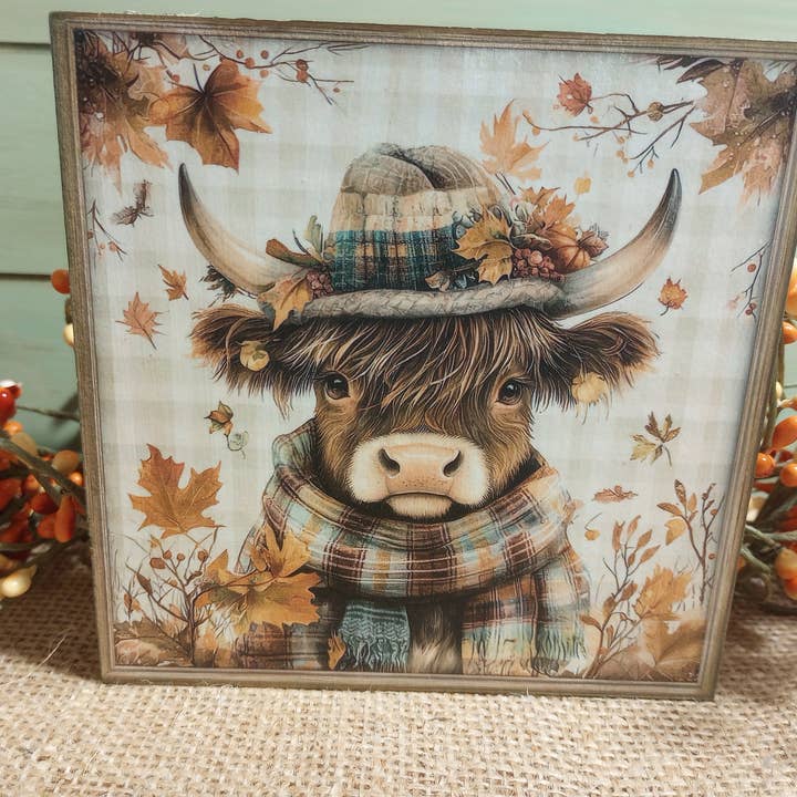 Highland Fall Wood Sign - Jacob for wholesale by Bluegrass Burlap Co