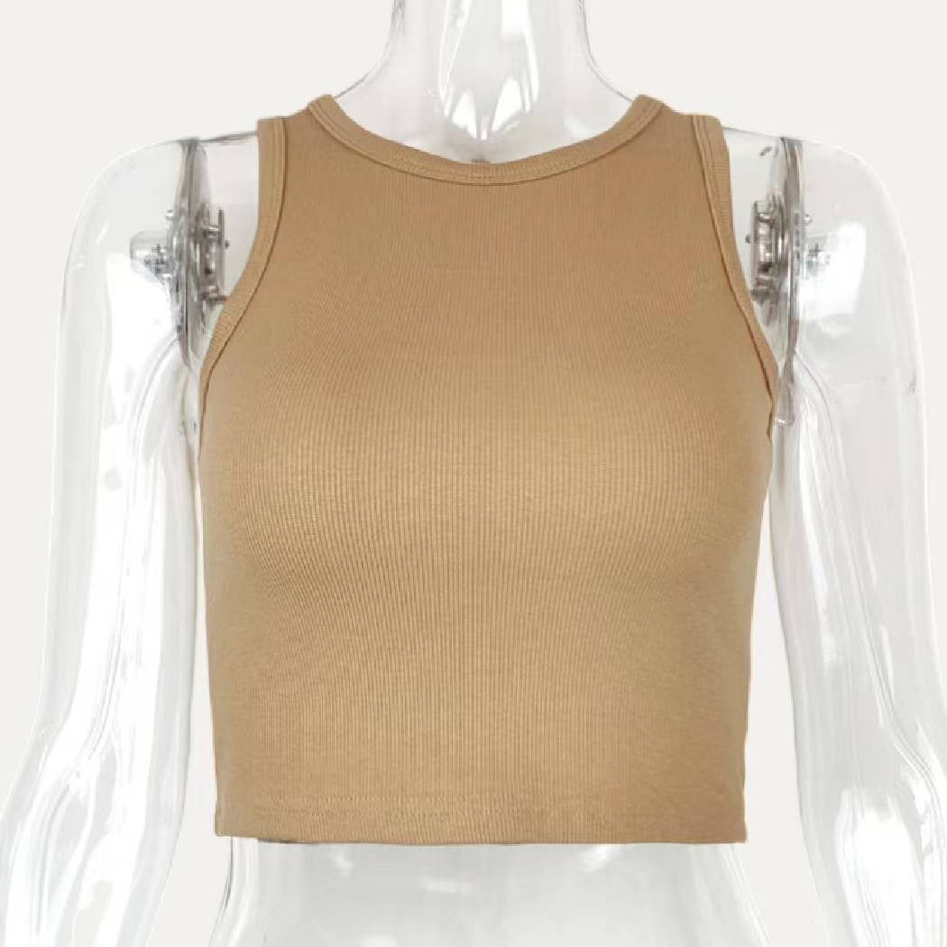 The Moment Collection - Wholesale Tank Top - Women's - Active Solid Color Cropped Tank Top5