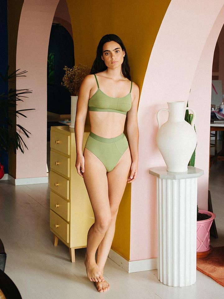 Ferre Tanga/Verde por atacado de LĒF Lingerie
