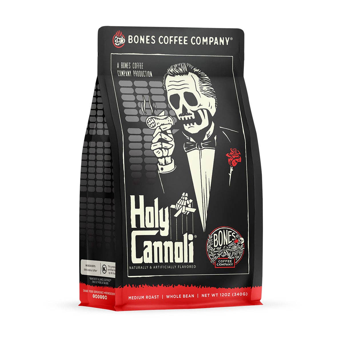 Bones Coffee Company – wholesale Coffee beans – Holy Cannoli Flavored Coffee | 12oz | Whole Bean & Ground4
