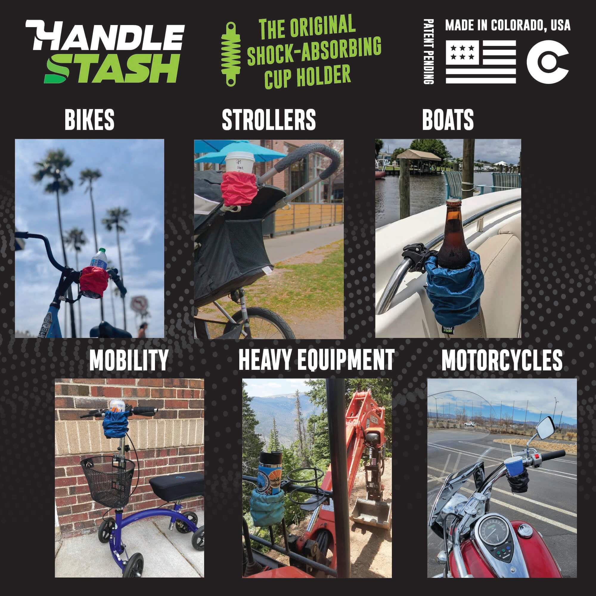 HandleStash - Wholesale Fietsaccessoires - Schokabsorberende bekerhouder voor op de fiets | HandleStash1