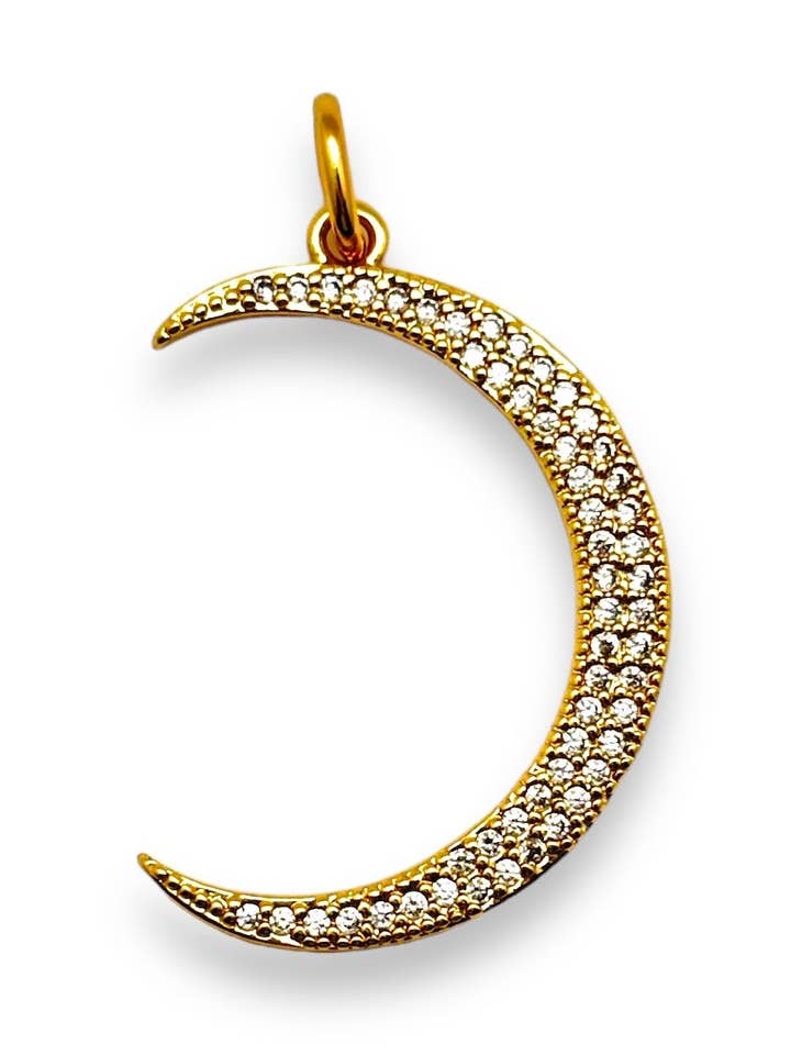 Pendentif Crescent Pave Moon pour collier pour la vente par Shiver + Duke