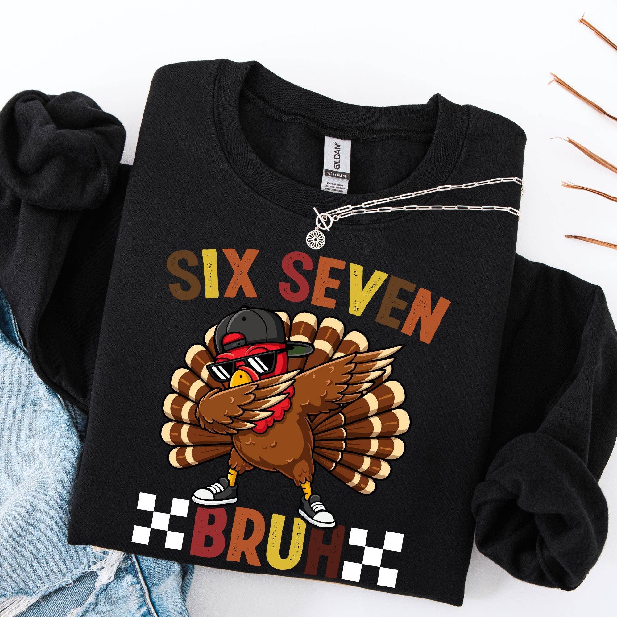 NVC Ecommerce LLC - Wholesale T-Shirt (Graphic) - Women's - Six Seven 67 Thanksgiving Meme Shirt, Turkey Dabbing Sweater2