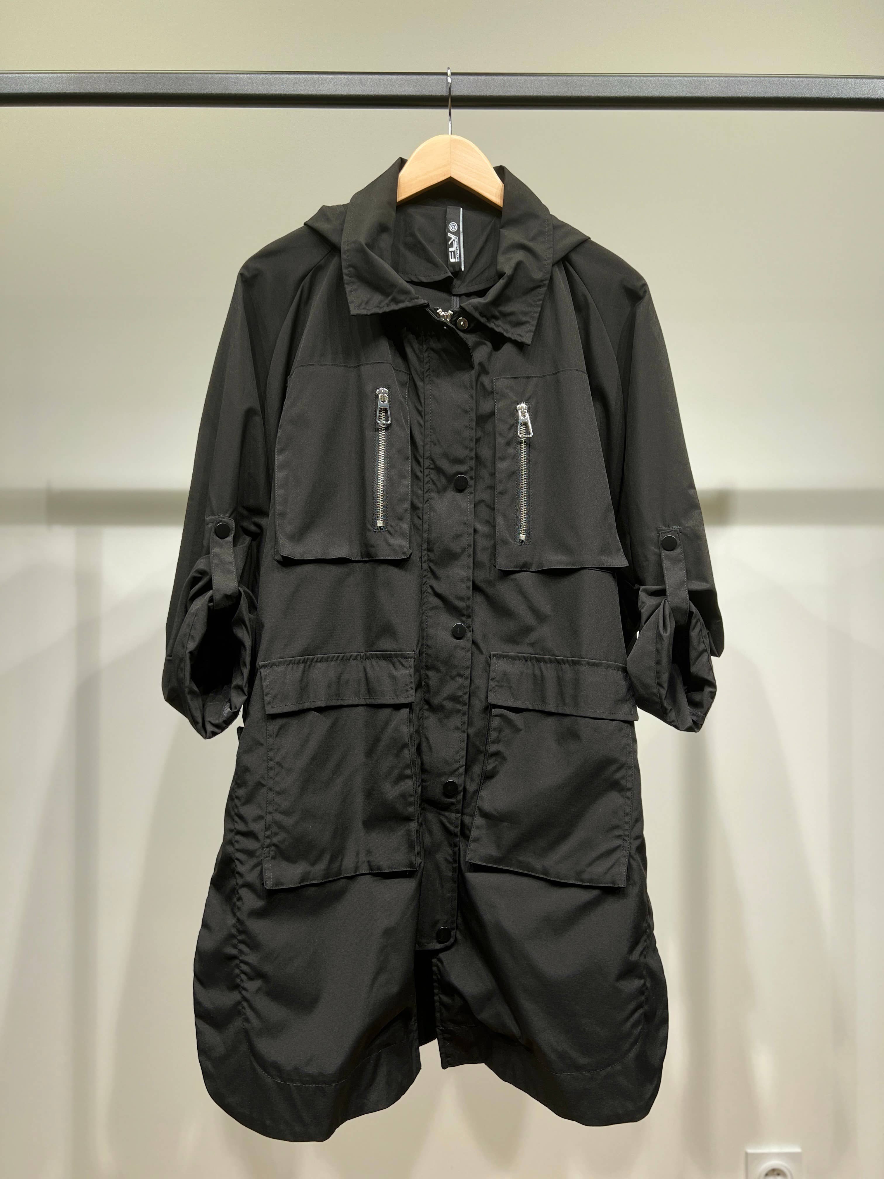 L'Emotion - Vente Veste – femme - Imperméable Long à Capuche Poches Et Fente Boutonné9