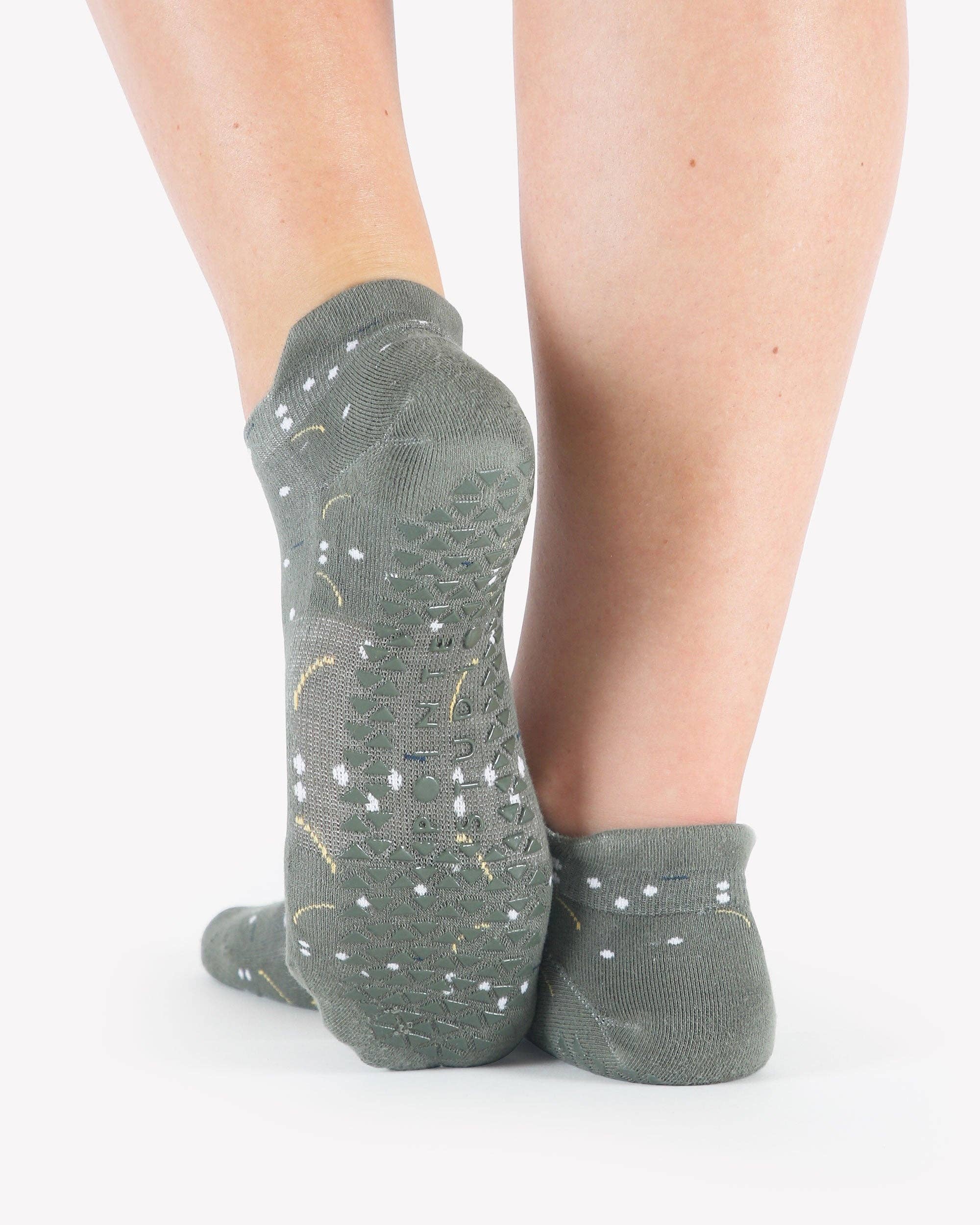 Olive Women's Tick Tock Full Foot Grip Sock– No Slip Cotton Blend for Pilates & Barre for wholesale on Faire1