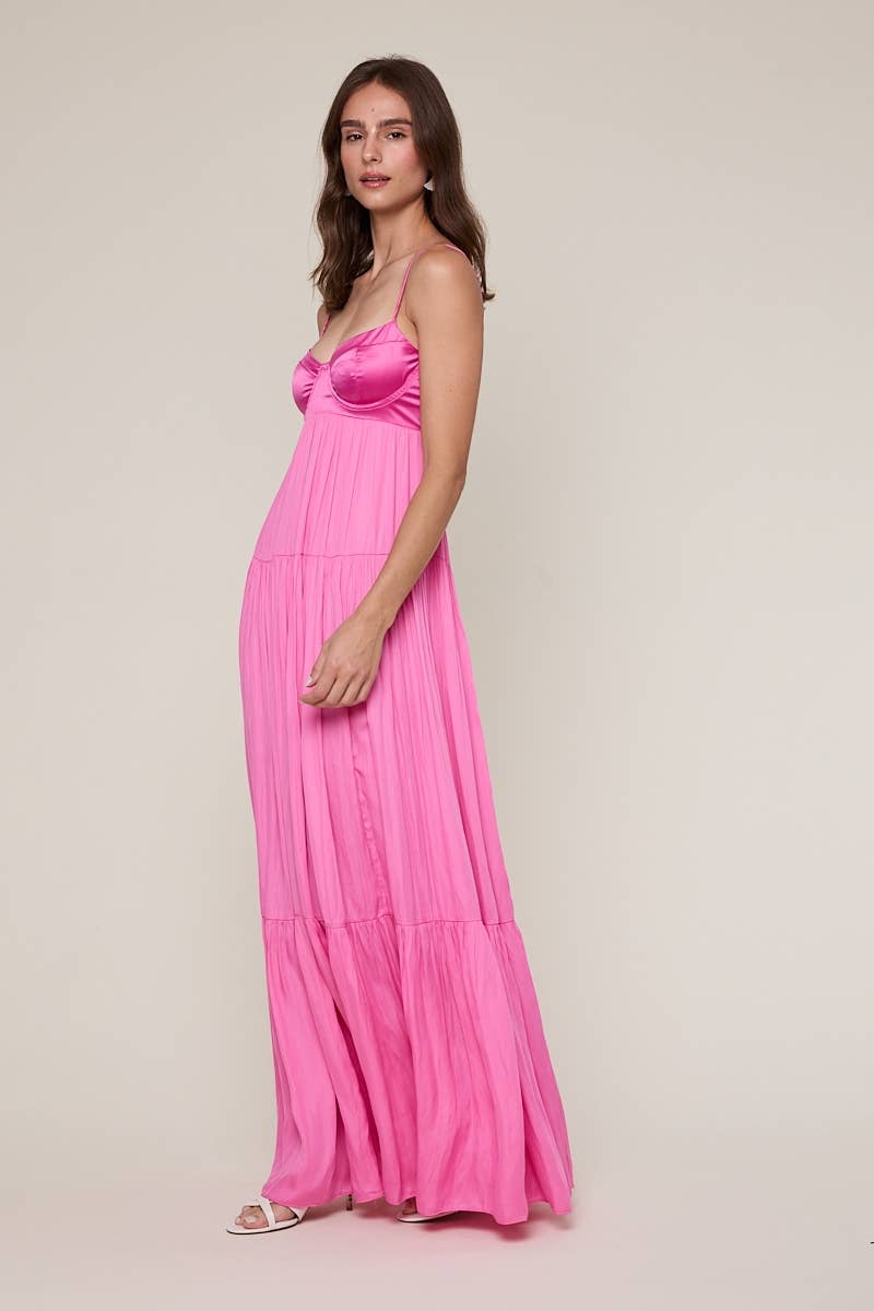 Sky to Moon - Wholesale Dress - Women's - ELEGANT SILKY SLEEVELESS BRA TOP MAXI DRESS18