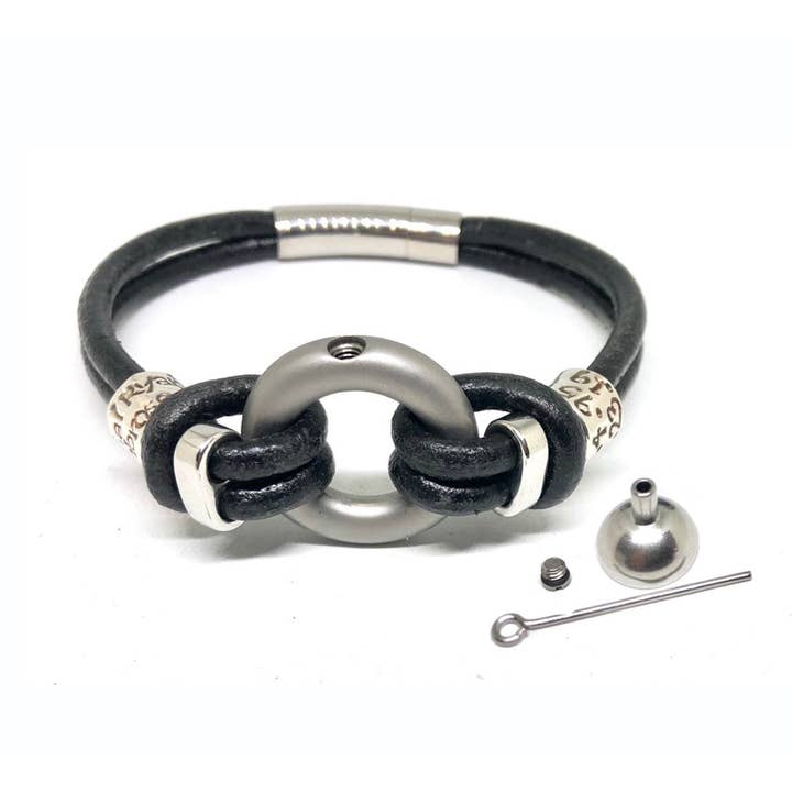 Sympathy Gift For Men, Small Urns for Human Ashes, Bereavement Gift, Cremate Jewelry for Man, Pet Cremation Jewelry, Engraved Memorial Gift for wholesale by Bare Hands Bracelets