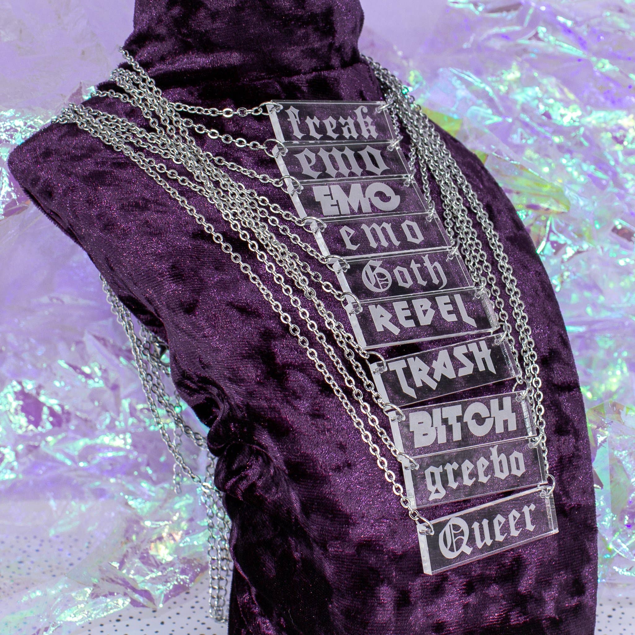 Kitschy - Wholesale Pendant/Charm Necklace - Engraved Pendant Necklace Laser Cut Acrylic | Made in Scotland2