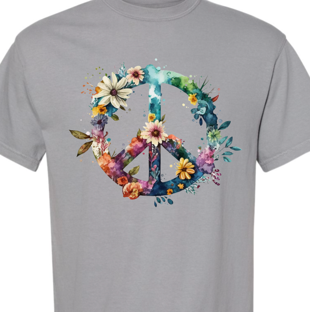 Kiki's Boutique - Wholesale Screen Printed T-Shirt - Women's - Peace Sign Comfort Color Tee2