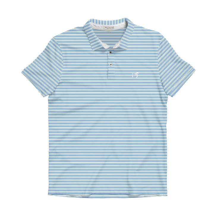 Pine Green & Cays Blue Laurel Performance Polo for wholesale by Peach State Pride