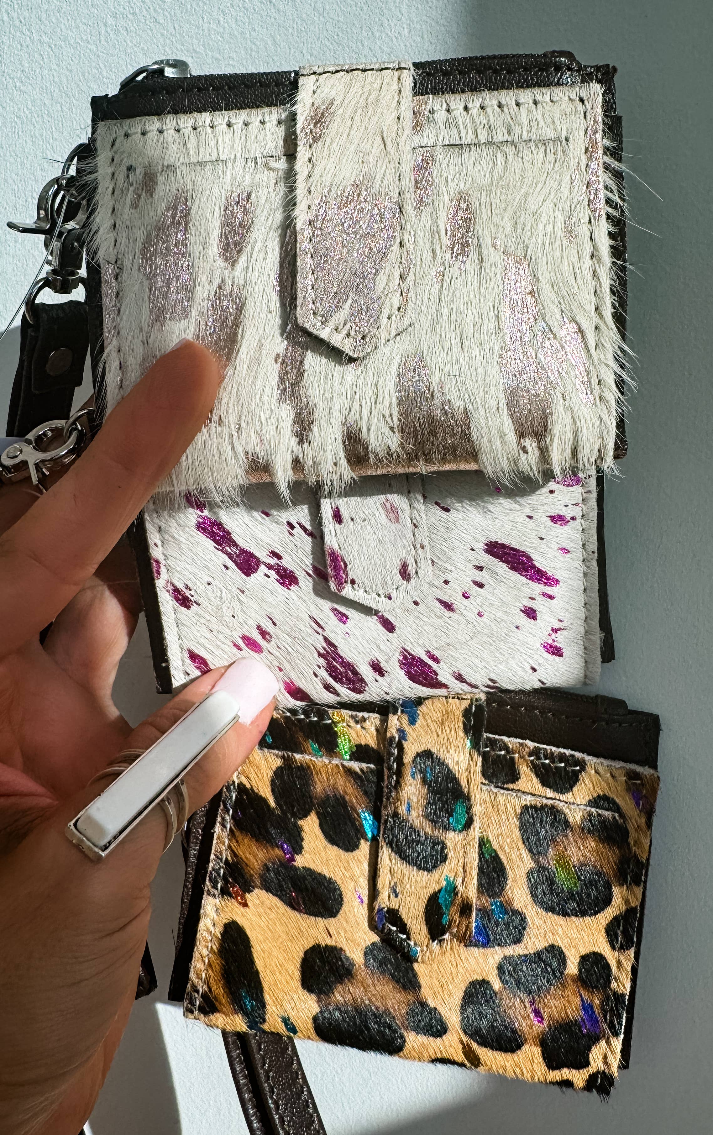 Boho Ranch Shop - Wholesale Wristlet - Dakota Wristlet Wallet - Western Cowhide Leather Credit Card14